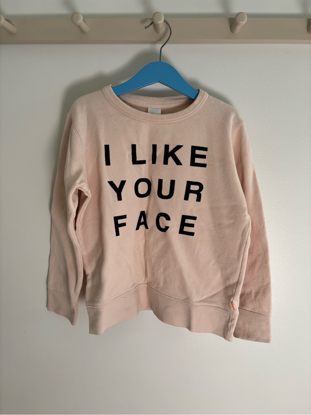 Tiny Cottons- Graphic Sweatshirt "I Like Your Face" - Blush Pink